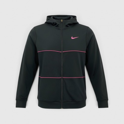 Nike Dri-FIT Mesh Panel Full-Zip Hoodie Black & Pink / Pre Owned